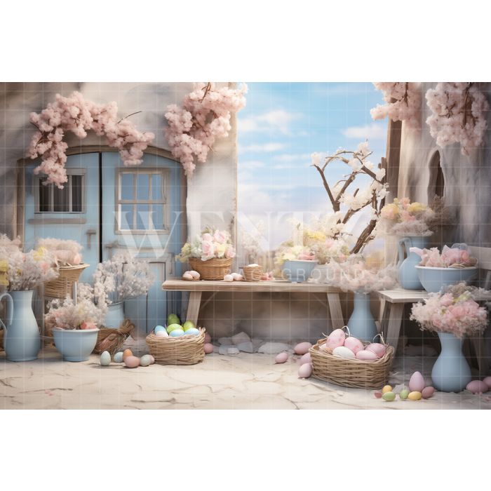 Photography Background in Fabric Easter Scenery / Backdrop 5214