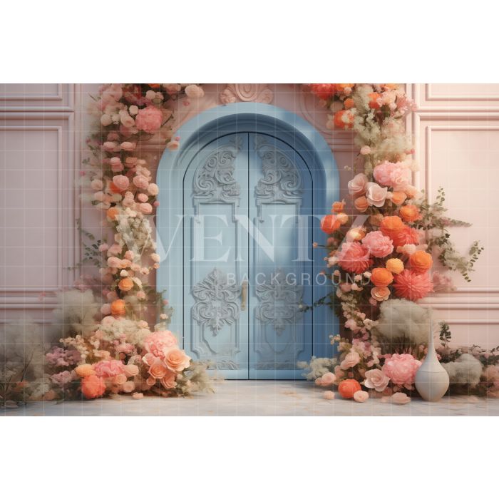 Photography Background in Fabric Easter 2024 Scenery with Flowers / Backdrop 5288