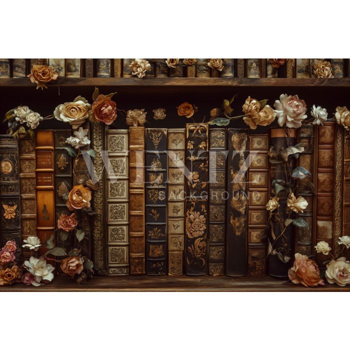 Photography Background in Fabric Set with Books / Backdrop 5712