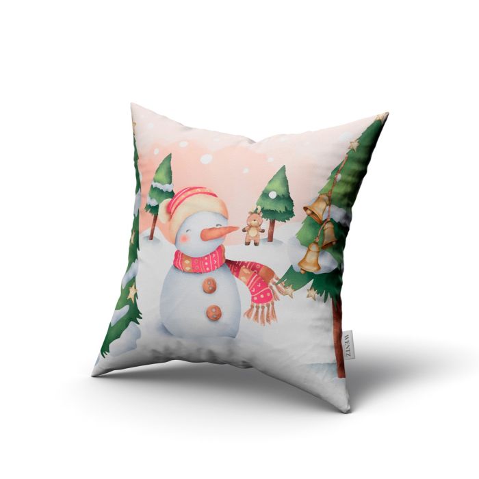Pillow Case Watercolor Christmas Snowman- 45 x 45 / WA30