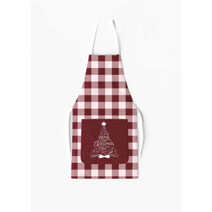 Red and White Plaid Apron with Pocket / AW22