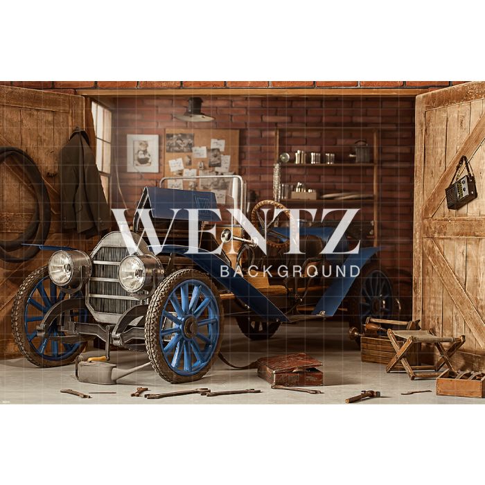 Photography Background in Fabric Car and Daddy Garage / Backdrop 1862