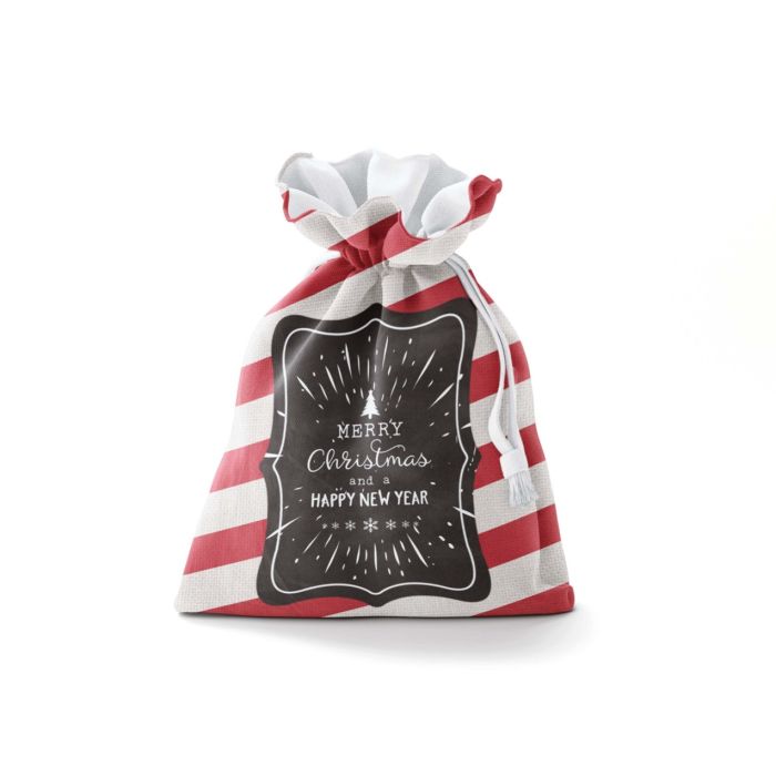Striped Decorative Christmas Bag With String / WS09