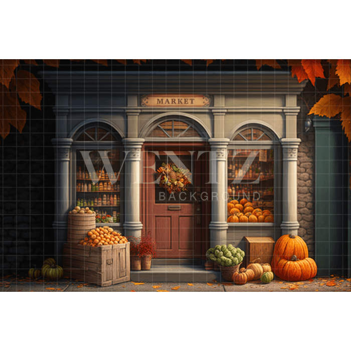 Photography Background in Fabric Fall Fruit Market / Backdrop 2915