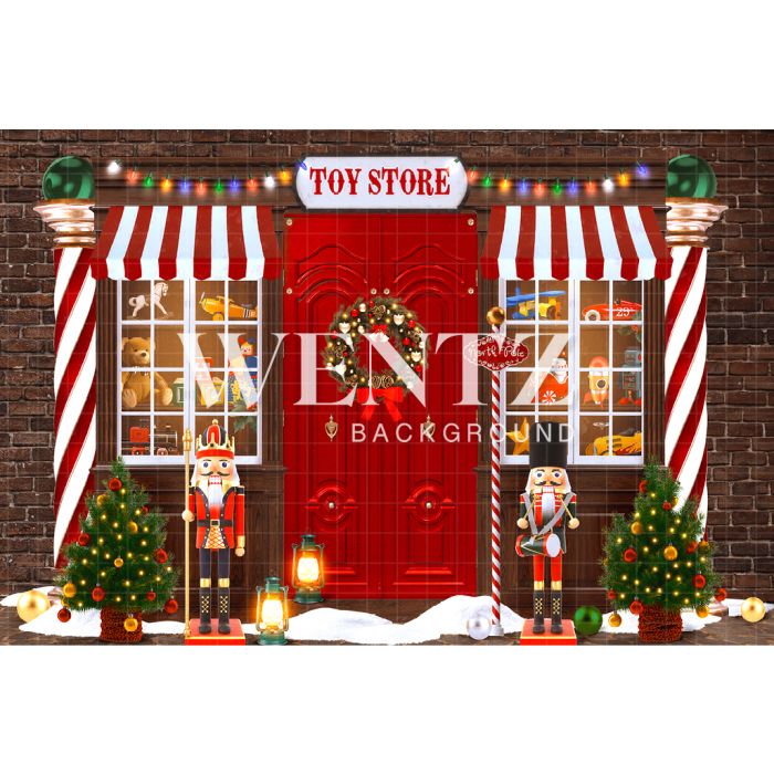 Photography Background in Fabric Christmas Toy Store / Backdrop CW165