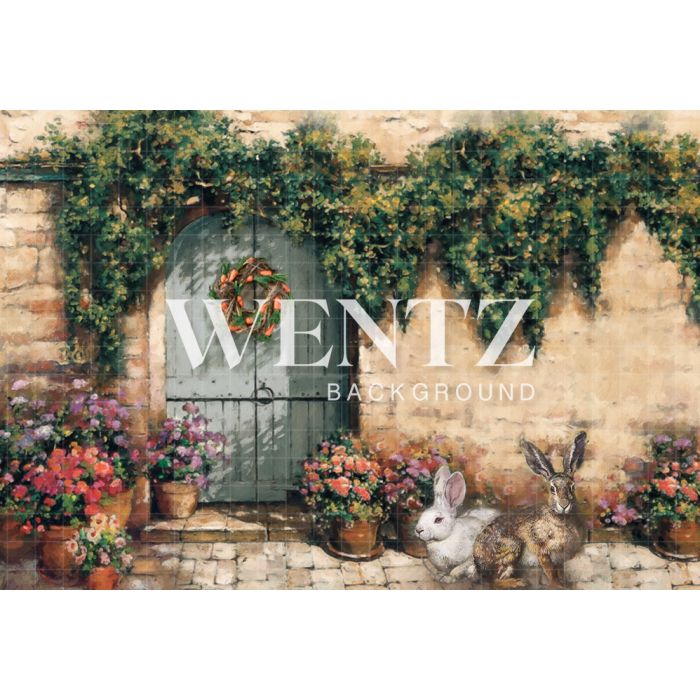 Photography Background in Fabric Easter Village Whit Door / Backdrop CW53