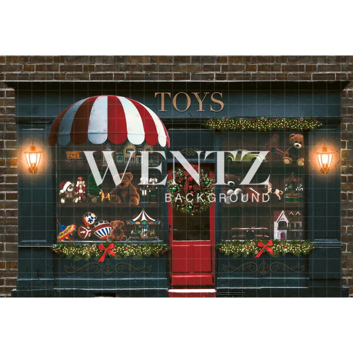 Photographic Background on Fabric Christmas Toy Store / Backdrop 2311