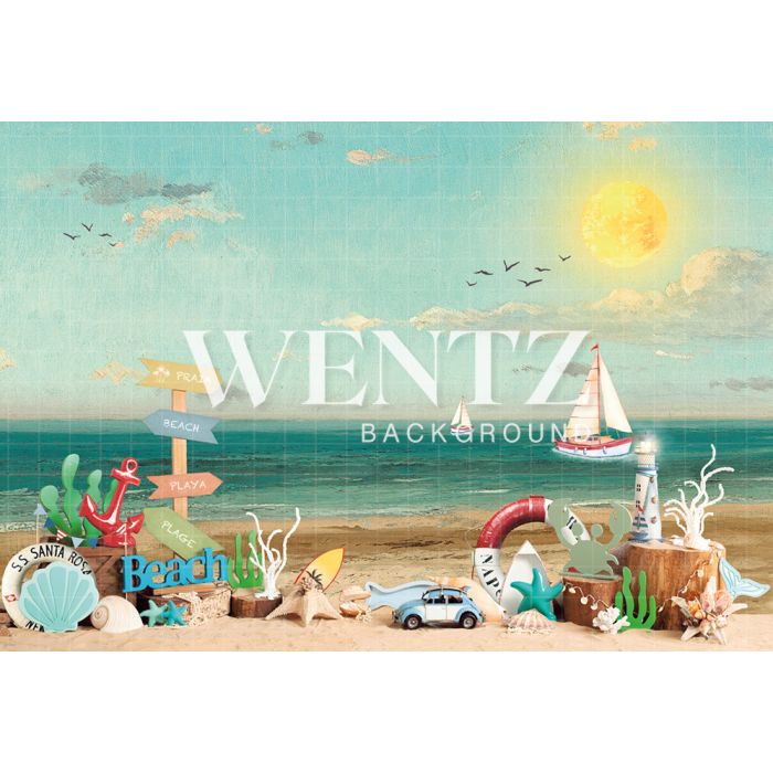 Photography Background in Fabric Beach / Backdrop 2282