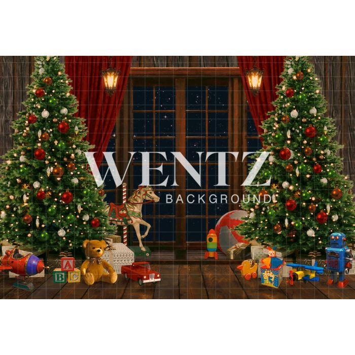 Photography Background in Fabric Christmas Room with Toys/ Backdrop 2325