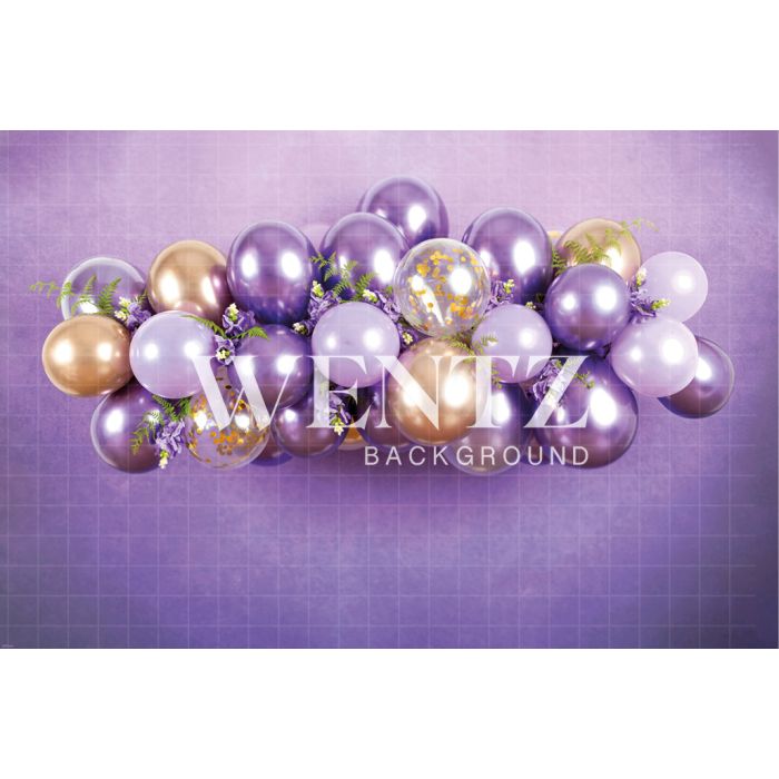 Photography Background in Fabric Cake Smash Purple and Gold / Backdrop 2231