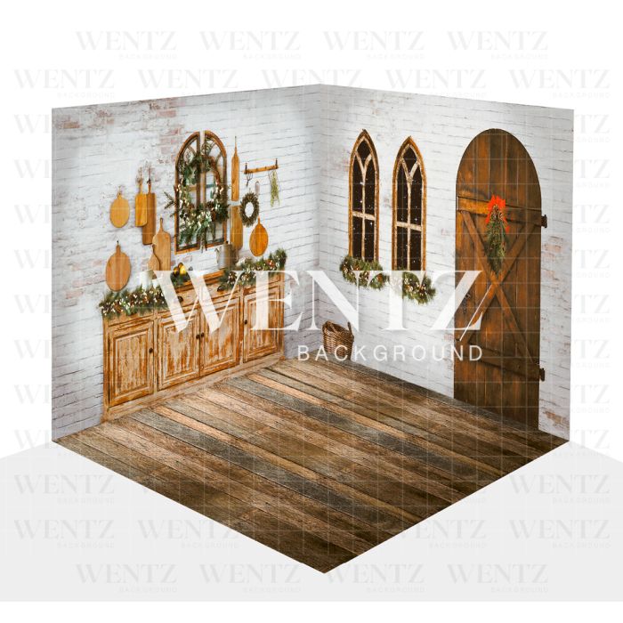 Photography Background in Fabric Christmas Kitchen Set 3D / WTZ124