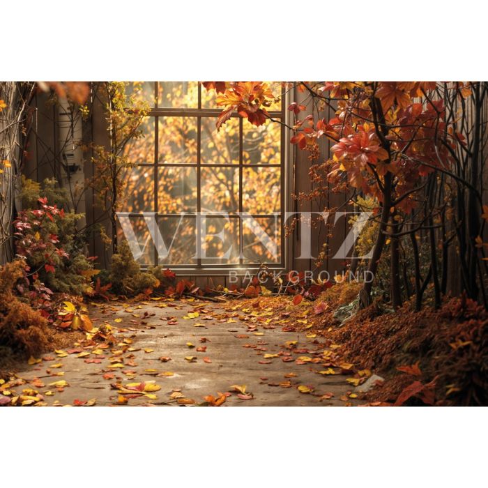 Photography Background in Fabric Fall Scenery with Window 2024 / Backdrop 5933