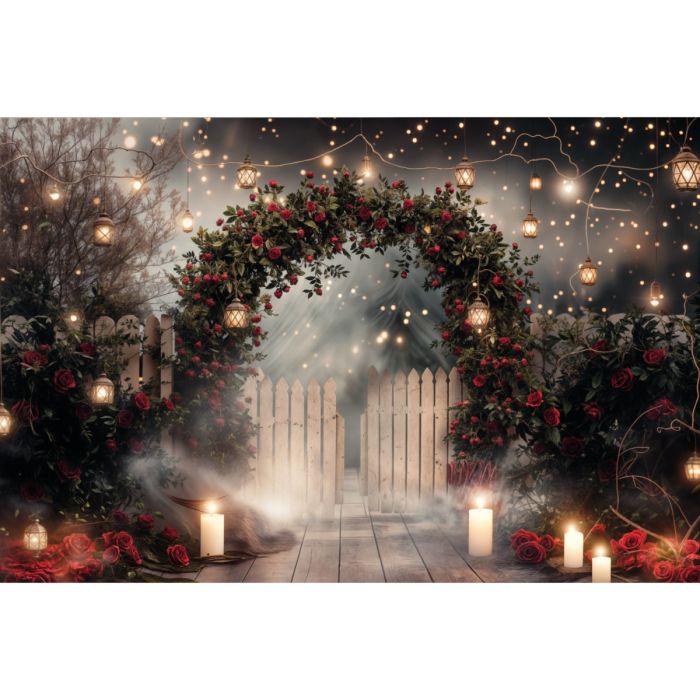 Photography Background in Fabric Valentine's Day Romantic Garden 2024 / Backdrop 6003