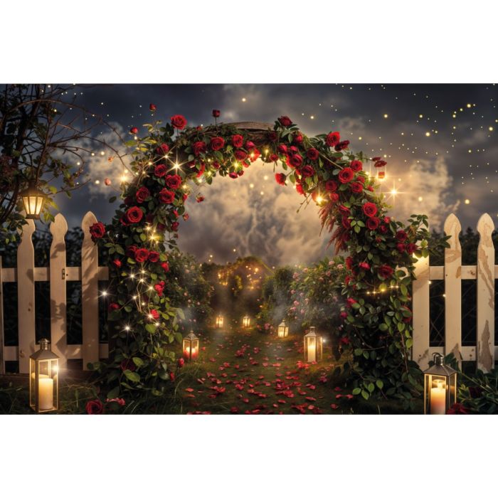 Photography Background in Fabric Valentine's Day Romantic Garden 2024 / Backdrop 6006 