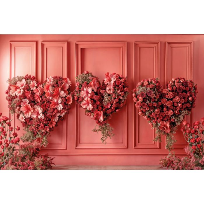 Photography Background in Fabric Valentine's Day Boiserie 2024 / Backdrop 6012