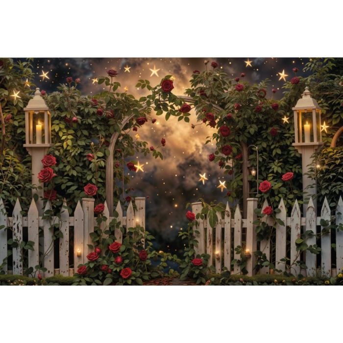 Photography Background in Fabric Valentine's Day Romantic Garden 2024 / Backdrop 6008