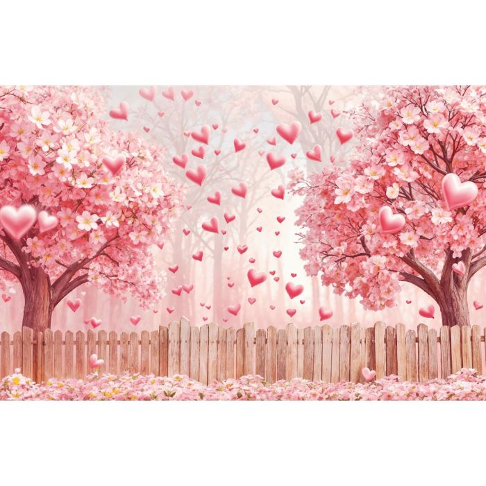 Photography Background in Fabric Valentine's Day Romantic Garden 2024 / Backdrop 6046