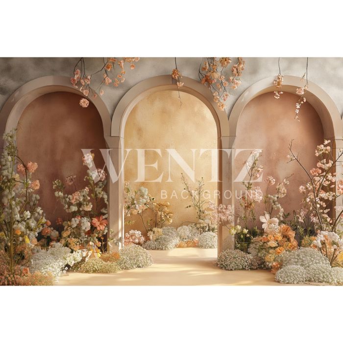 Photography Background in Fabric Mother's Day 2024 Arches with Flowers / Backdrop 5823 