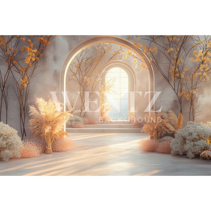 Photography Background in Fabric Mother's Day 2024 Arch with Flowers / Backdrop 5826