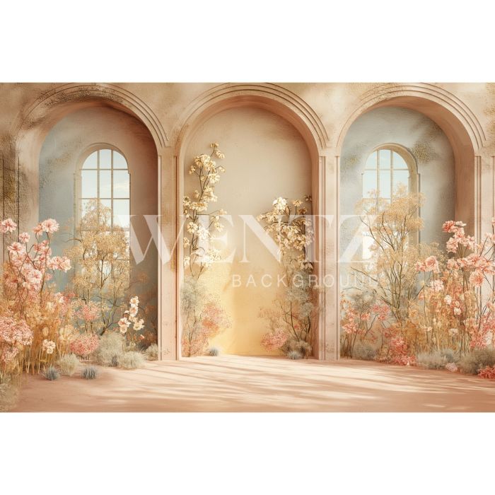 Photography Background in Fabric Mother's Day 2024 Arches with Flowers / Backdrop 5830
