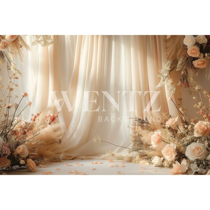 Photography Background in Fabric Mother's Day 2024 Scenery with Curtains / Backdrop 5861