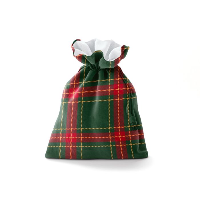 Red and Green Plaid Decorative Christmas Bag With String / WS14