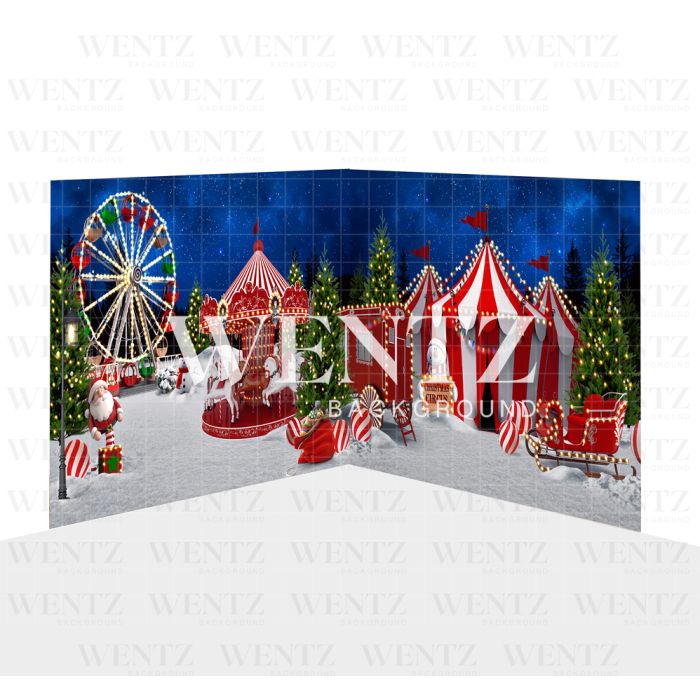 Photography Background in Fabric Christmas Circus Set 2D / WTZ140