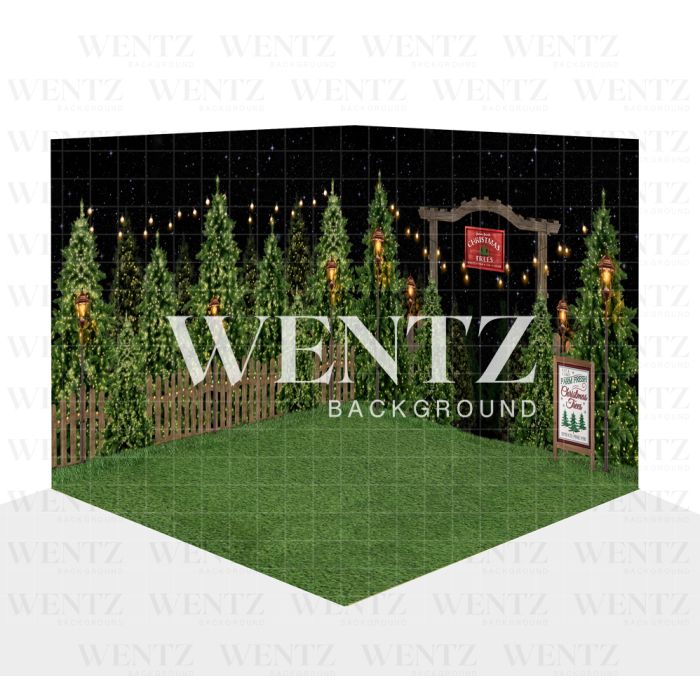 Photography Background in Fabric Christmas Pine Tree Farm Set 3D / Backdrop WTZ147