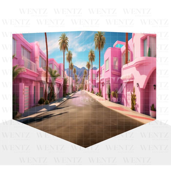 Photography Background in Fabric Houses in Malibu Set 3D / WTZ168