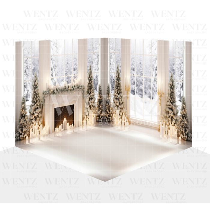 Photography Background in Fabric Room with Fireplace Set 3D / WTZ173