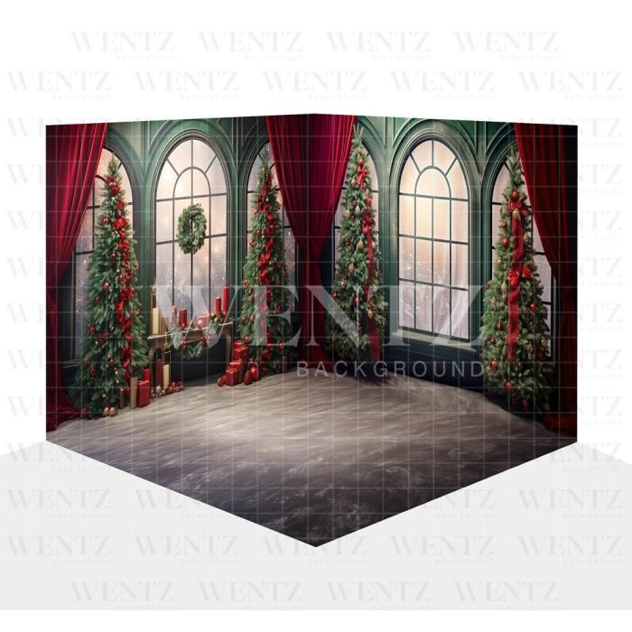 Photography Background in Fabric Christmas Room Set 3D  / WTZ180