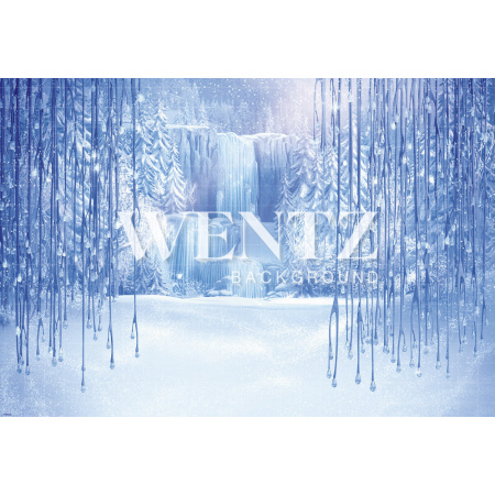 Fabric Photography Background Frozen Christmas / Backdrop 1564