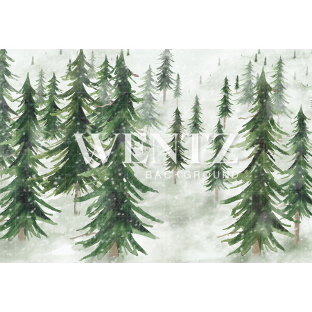 Fabric Photography Background Christmas Pines / Backdrop 1589