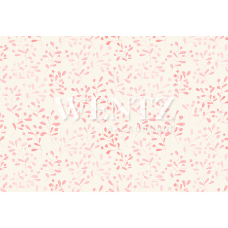 Fabric Photography Background Coral Leaves / Backdrop 1686