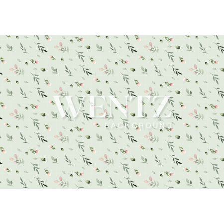 Fabric Photography Background Green Floral / Backdrop 1701