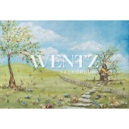 Fabric Photography Background Easter Hand Painted / Backdrop 1710