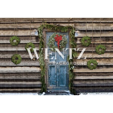 Fabric Photography Background Christmas Door / Backdrop 1914