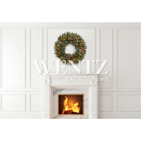 Fabric Photography Background Christmas Fireplace / Backdrop 1922