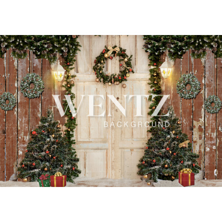 Fabric Photography Background Christmas Door / Backdrop 1930