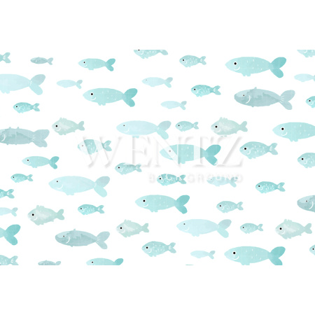 Fabric Photography Background Summer Fish / Backdrop 1998