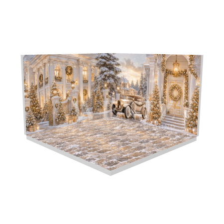 Fabric Photography Background Christmas Village Set 3D / WTZ204