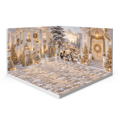 Fabric Photography Background Christmas Village Set 3D / WTZ204