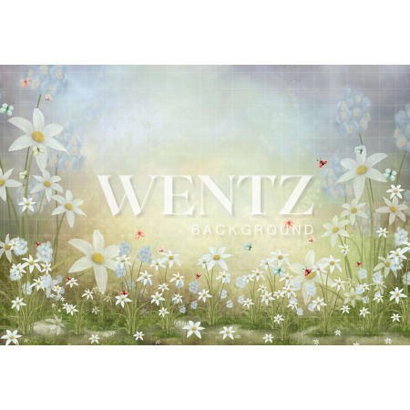 Fabric Photography Background Flowers and Butterflies / Backdrop 2083