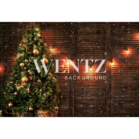 Fabric Photography Background Christmas Pine and Lights / Backdrop 2140