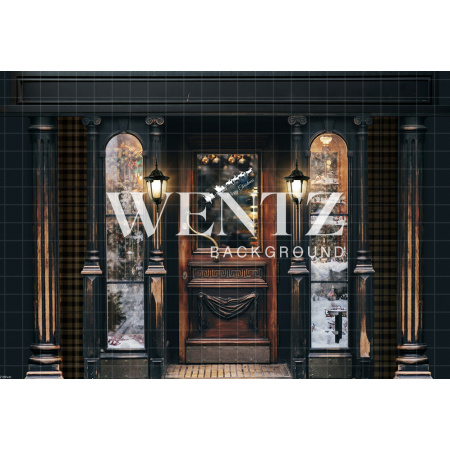 Fabric Photography Background Christmas Shop Front / Backdrop 2189