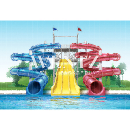 Fabric Photography Background Summer Swimming Pool / Backdrop 2210