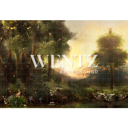Fabric Photography Background Forest with Bunny / Backdrop 2408