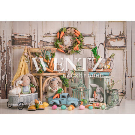 Fabric Photography Background Easter with Wreath / Backdrop 2416