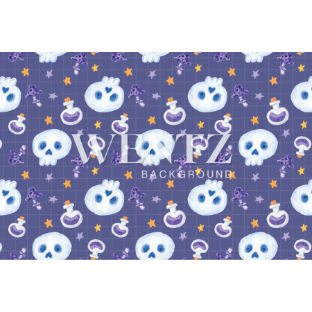 Fabric Photography Background Halloween Skull / Backdrop 2453