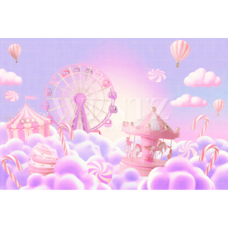 Fabric Photography Background Candy Amusement Park / Backdrop 2550